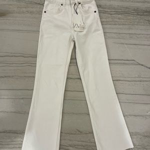 Zara cropped white jeans